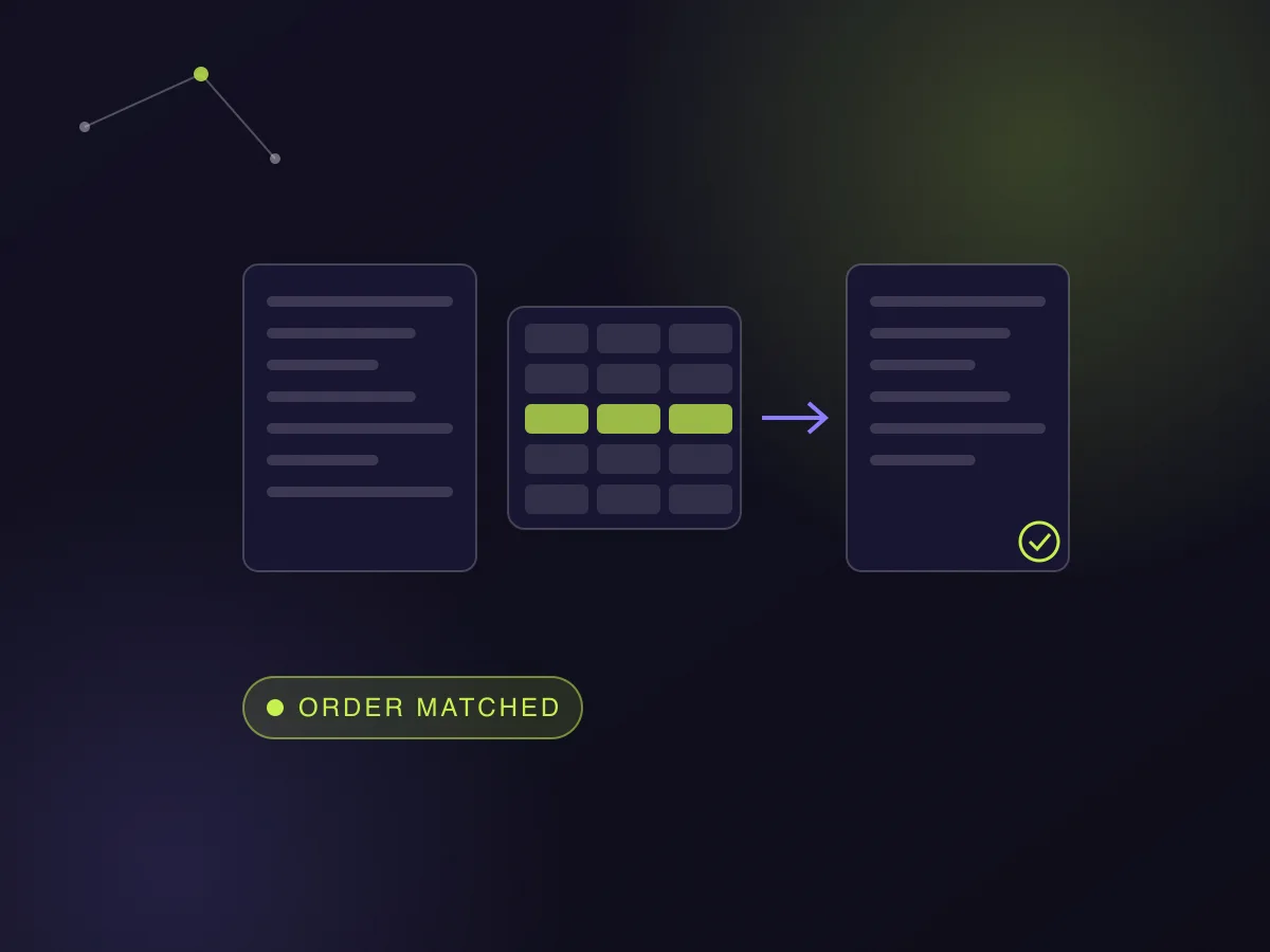 Supplier documents to purchase orders